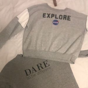 TWO ITEMS- Grey Crewneck Sweatshirts